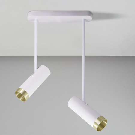 Verstellbare Deckenleuchte 2x GU10 Weiß Gold PORTO Sanico Goldlux