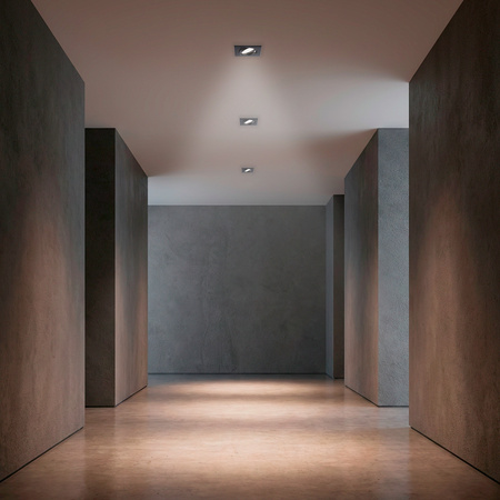 Einbaustrahler GU10, MR16 Einbauspot HALOGEN Quadrat beweglich Schwarz Blech PICTOR LUMILED