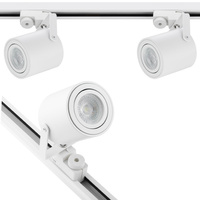 Beleuchtung Stromschienenset 1m + 2x LED Stromschienenstrahler GU10Weiß matt