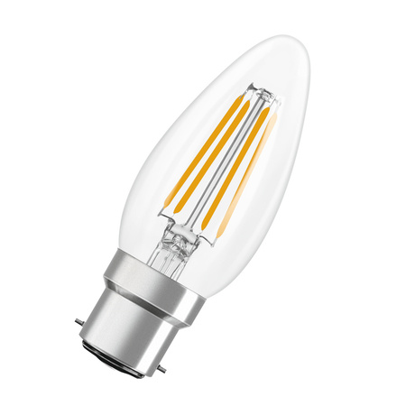 LED-Lampe B35 B22d Kerze 3.4W = 40W 470lm 4000K Neutral 300° Glühfaden STAR CLASSIC Osram