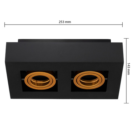 Anbauleuchte HALOGEN Beweglich 2x GU10 Rechteckig Schwarz 85mm NEMO