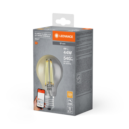 E27 A60 LED Lampen 6W = 44W 2500K Warm 540lm 300° LEDVANCE SMART+ WIFI Filament Dimmbar