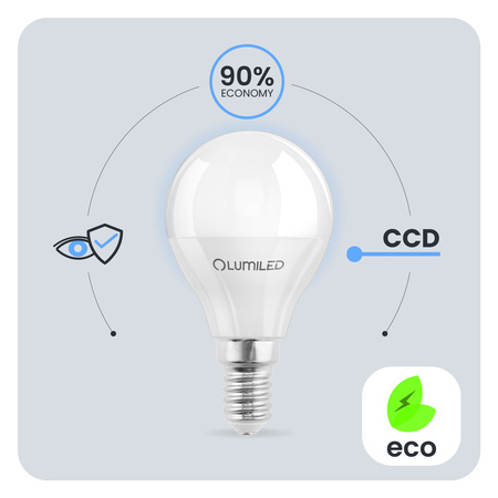 Lampen E14, Glühbirne P40 5W = 40W 470lm 4000K 180° neutral LUMILED