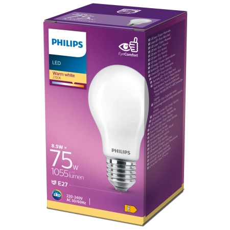 E27 A60 LED Lampen 8,5W = 75W 1055lm 2700K Warm 300° PHILIPS
