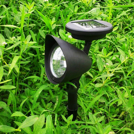 Solar-Gartenlampe LED-Richtungsscheinwerfer mit Dämmerungssensor Schwarz IP44