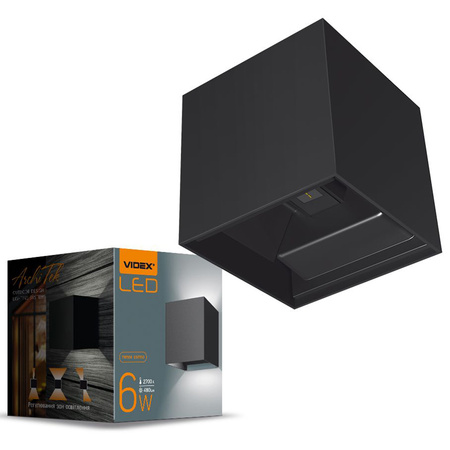 Garten-Wandleuchte Outdoor LED-Fassadenleuchte 6W 580lm 2700k Warm Black ERIC Videx