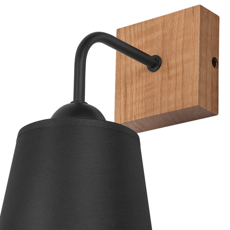 Wandleuchte LULA E27 Schwarz Eiche KM-1.200 Lamkur