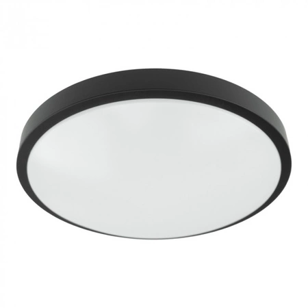 Plafond LED Deckenanbauleuchte 2x E27 Schwarz Rund Ecolight