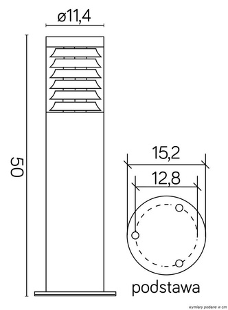 Außenstehende Gartenleuchte POST Joy 91065L-500 E27 50cm Su-Ma