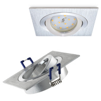 Flush-mounted GU10 Halogen Einbaustrahler Chrom Quadratisch Kobi