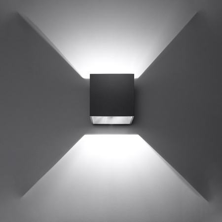 Wandleuchte QUAD 1 G9 Cube oben und unten Minimalistisch Schwarz SOLLUX