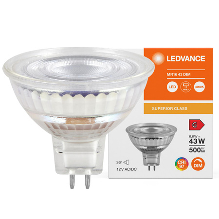 LED Lampen MR16 GU5.3 6.6W = 43W 500lm 4000lm Neutralweiß 12V FILAMENT DIAMOND LEDVANCE