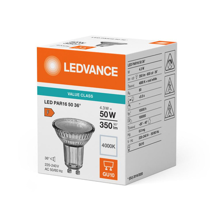 LED Lampen PAR16 GU10 4.3W = 50W 350lm 4000K Neutralweiß 36° LEDVANCE
