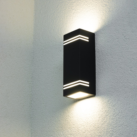 Gartenleuchte NELA Elevation Wandleuchte 2xGU10 IP44 Oben Unten Schwarz