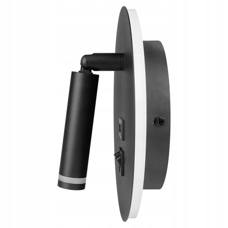 Wandleuchte Spotlampe G9 + LED 4000K USB-A USB-C Schwarz Piero Masterled