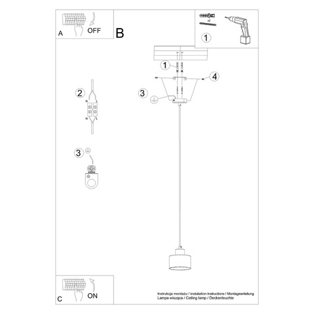 SAVAR 1 E27 Schwarz Modern SOLLUX Decke Pendelleuchte