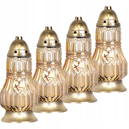 4x We Remember Glaskerze 72-Stunden-Einsatz ganzjährig 35 cm