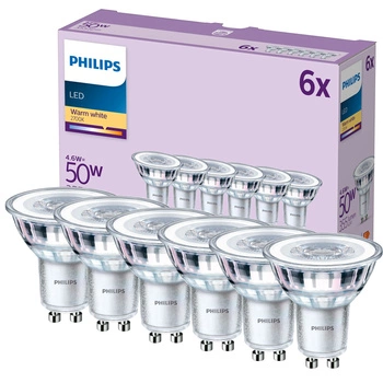 Set mit 6x LED-Halogenlampen GU10 PAR16 4,6W = 50W 355lm 2700K Warm 36° PHILIPS