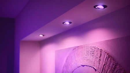 3x LED-Einbauleuchte 4.2W 400lm IP20 Weiß und Farbe Ambiance RGB + TW Schwarz Smart SMART Zigbee Bluetooth Centura Philips HUE