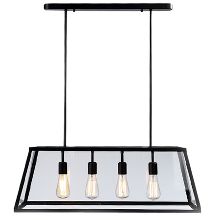 IL MIO FINLAND Kronleuchter Hänge-Deckenleuchte 4xE27 Schwarz - GOLDLUX (Polux)