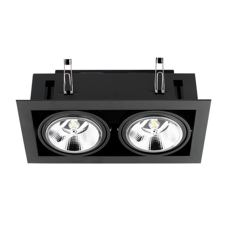 Unterputz-Halogen-Bewegliche Leuchte 2xGU10 ES111 Rechteckig Schwarz