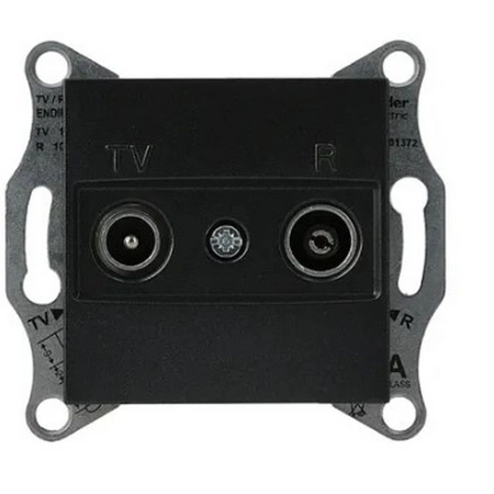 Einzelner RTV-Terminal-Antennensockel 1 dB ohne Rahmen Asfora Anthrazit