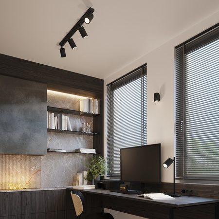 Schreibtisch Stehend Nacht Tischlampe GU10 Schwarz Carbon Deep Space SL.1586 Sollux