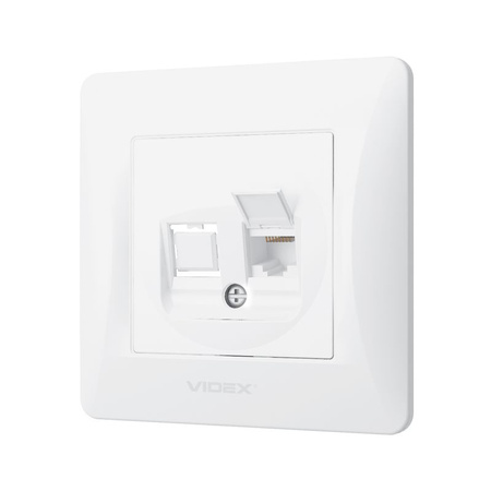 Einzelne RJ45 Unterputz-Computersteckdose weiß BINERA VIDEX