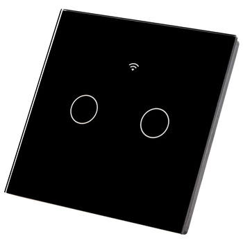 Wi-Fi LED TOUCH Glasschalter schwarz doppelt