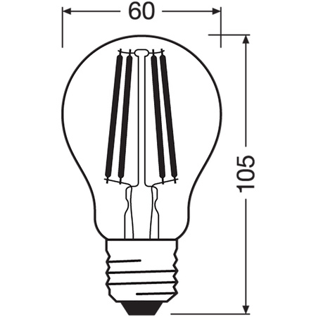 2x LED Lampen E27 A60 11W = 100W 1521lm 2700K Wärme 300° Filament OSRAM STAR