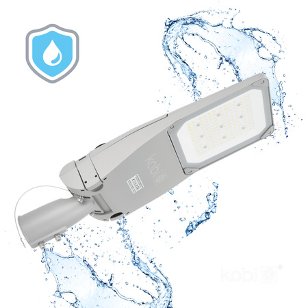 LED Industriestraßenlampe 120W 20400lm 4000K Neutral IP66 IK09 Grau Master Street Kobi