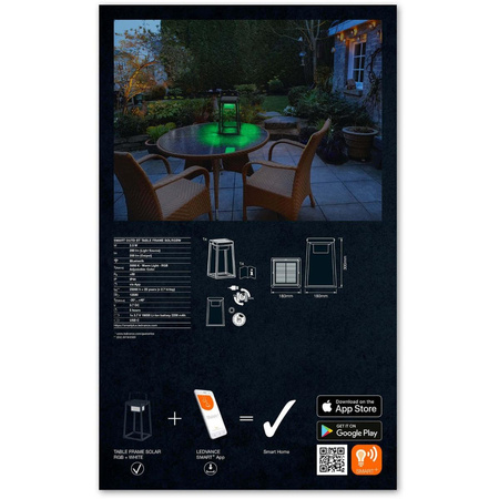 Gartenlampe Intelligent Solar RGB+W IP44 SMART+ BLUETOOTH LEDVANCE Geometrisch
