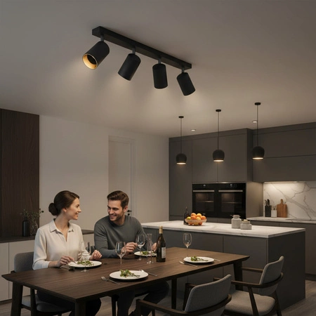 Streifenleuchte Decken- und Wandleuchte LED 4 xGU10 MARIBEL Schwarz GOLDLUX (Polux)