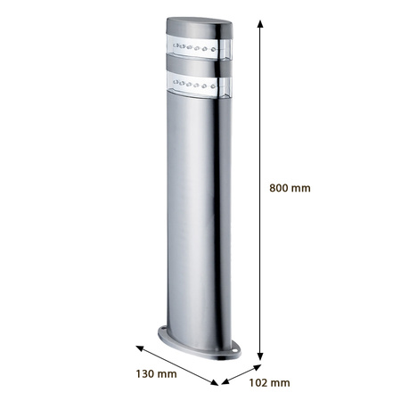 Außengartenlampe MALTA LED 2,4W Mast 80cm Chrom Volteno