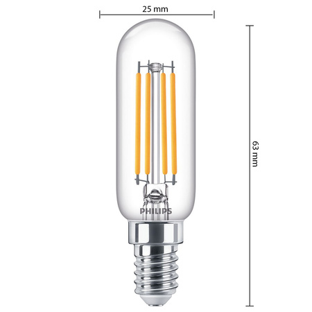 LED Lampe E14 T25 4.5W = 40W 470lm 2700K Warm Filament PHILIPS