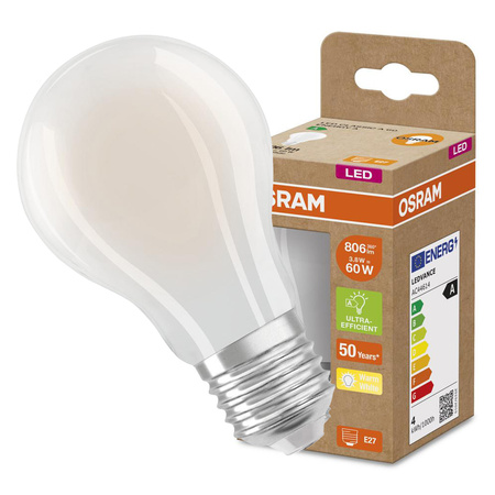 LED Lampe A60 E27 FR 4W = 60W 840lm 3000K Warm 360° Glühfaden OSRAM ULTRA EFFICIENT