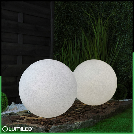 Gartenleuchte E27, Steinkugel 40cm IP65 LUMIKULA LUMILED