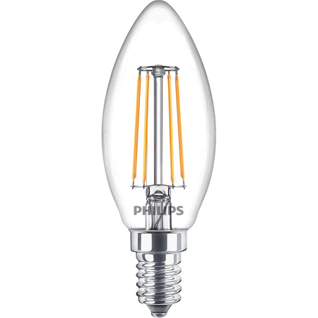 3x LED Lampen E14 Kerze B35 4.3W = 40W 470lm 2700K Warm FILAMENT Philips