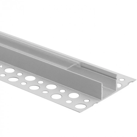 Weißes LED-Anbauprofil aus Aluminium für Gipskarton / Gipskarton 2m mit Ecolight-Diffusor und Endkappen