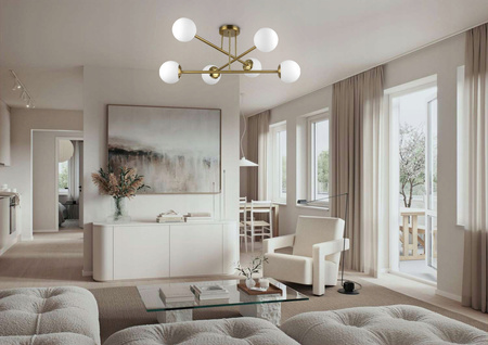 Kronleuchter Decke Pendelleuchte Dekorativ 6x E27 Gold 74cm Bali Masterled