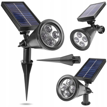 LED Solar Gartenlampe Reflektor 2W Kalt IP65 Dämmerungssensor