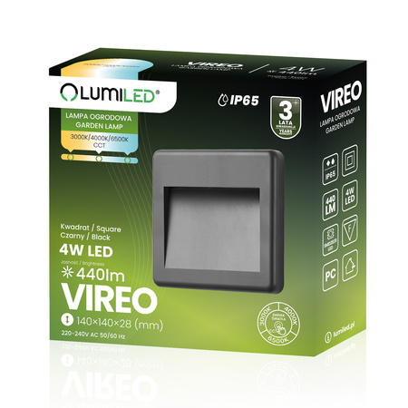 Außen Garten Treppe Wandleuchte CCT 3000-6500K LED 4W IP65 VIREO LUMILED