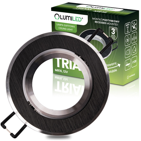 Bündig montierte Halogen-Deckenleuchte Kreisförmig Beweglich GU10 MR16 Schwarz TRIAM LUMILED