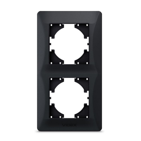 Horizontaler Rahmen für Doppelsteckdosen Aufputz Schwarz BINERA VIDEX