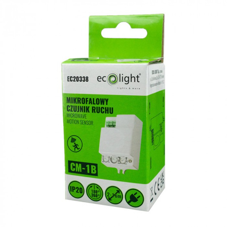 Mikrowellen-Bewegungs- und Dämmerungssensor Weiß 15m 360° CM Ecolight