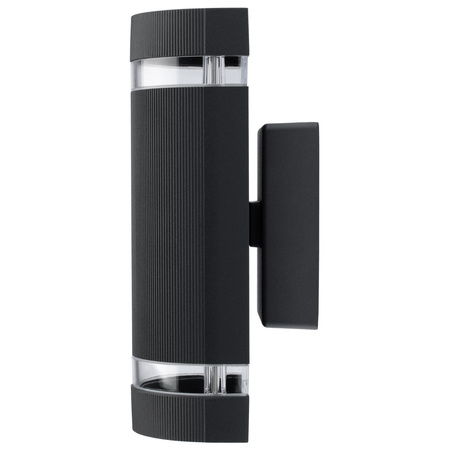 Fassaden-Wandleuchte doppelt HANA Round LED 2x GU10 Aluminium schwarz IP54