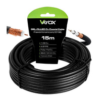 Antennen Koaxialkabel Kupfer Gel CU Terrestrisch 4K Full HD Schwarz 15M VAYOX