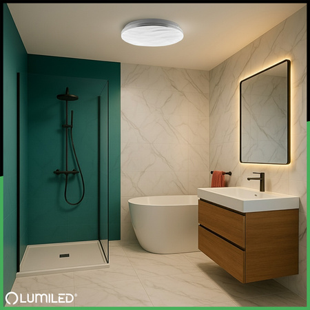 Plafond LED-Anbauleuchte VIRTUS2 72W IP44 CCT Weiß Rund 50cm + LUMILED PILOT