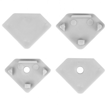 Aluminiumprofil für LED-Ecke Silber 2m mit transparentem Diffusor und Endkappen Ecolight