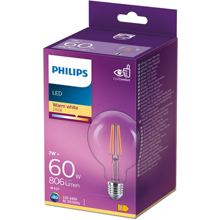 E27 G93 LED Lampen 7W = 60W 806lm 2700K Warm PHILIPS